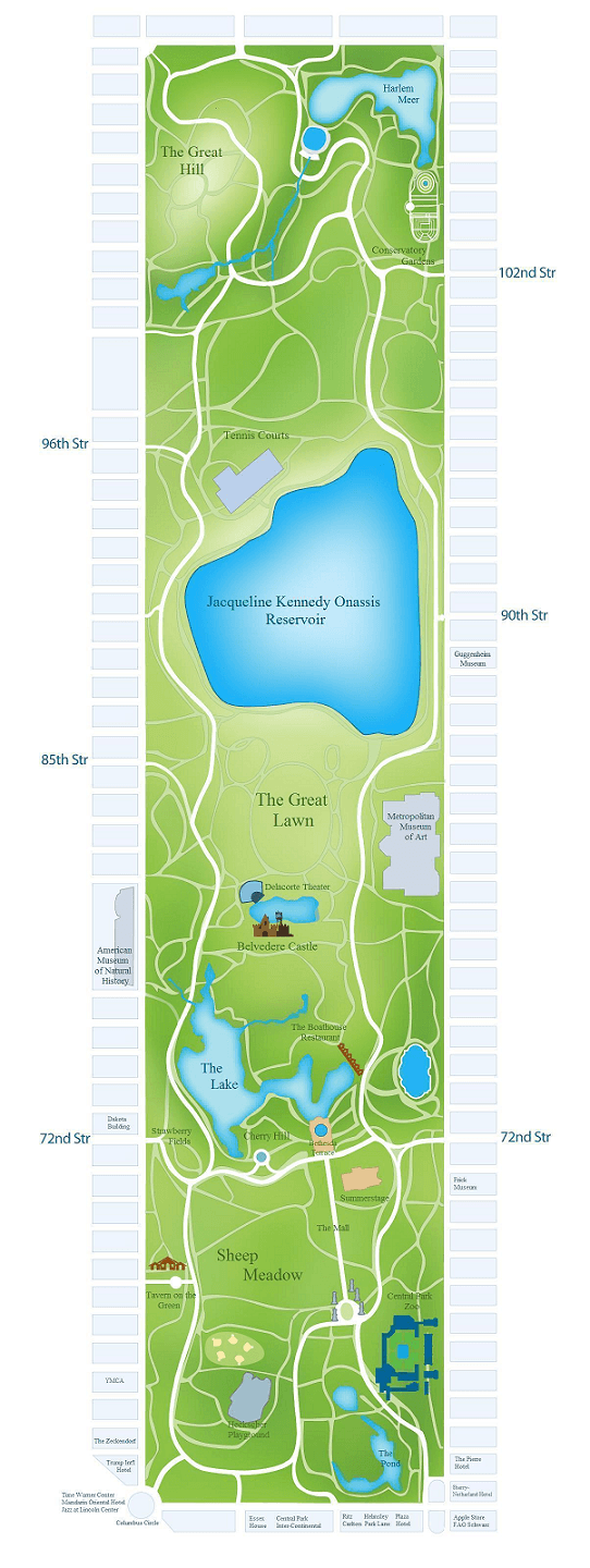 Central Park Jogging Map